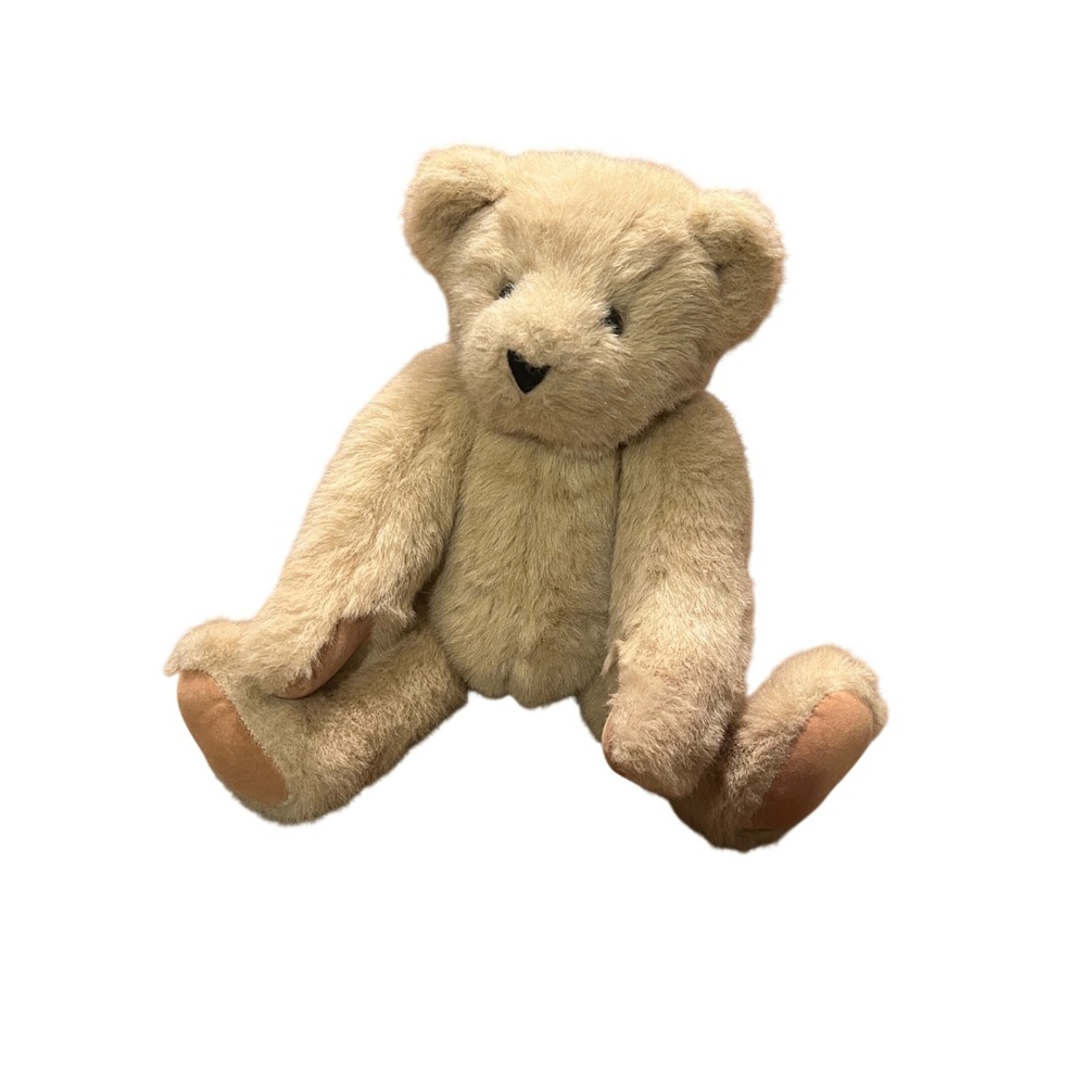 Vermont Teddy Bear Co Classic Jointed Plush Honey Tan Handmade USA 2010
